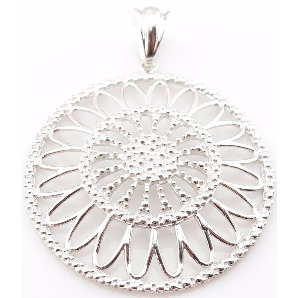 STERLING SILVER Daisy Floral Flower PENDANT Milor Italy 925 MOTHER'S DAY GIFT